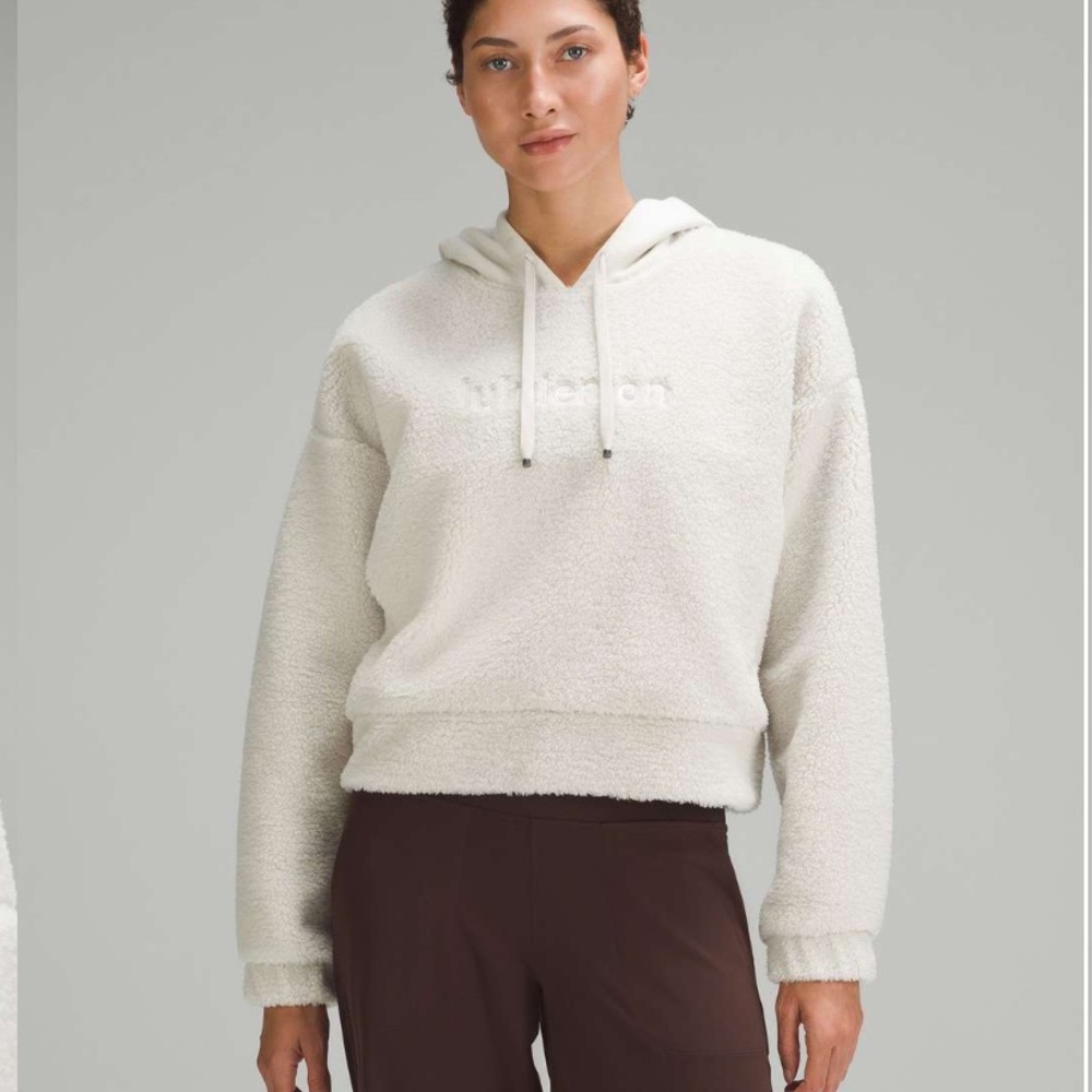 Lululemon Textured Fleece Embroidered Logo Hoodie Size 8